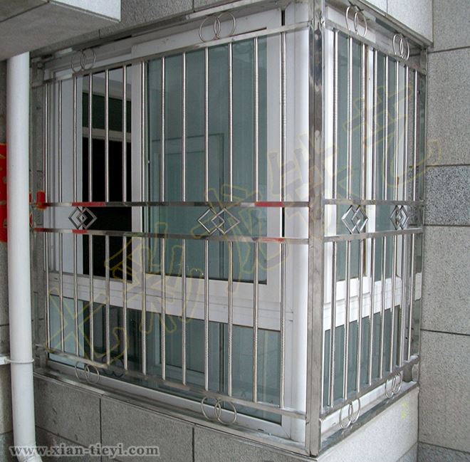 嵌入式拐角不銹鋼護窗