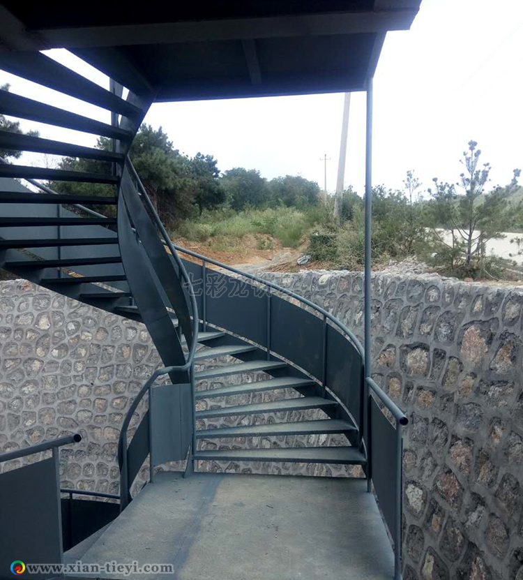 永壽縣觀景臺懸空鐵藝旋轉樓梯_4