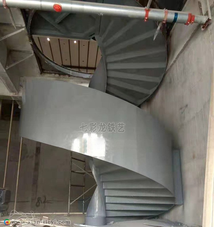 長安縣懸空高板鋼結構旋轉樓梯_2