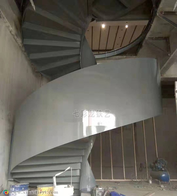 長安縣懸空高板鋼結構旋轉樓梯_3