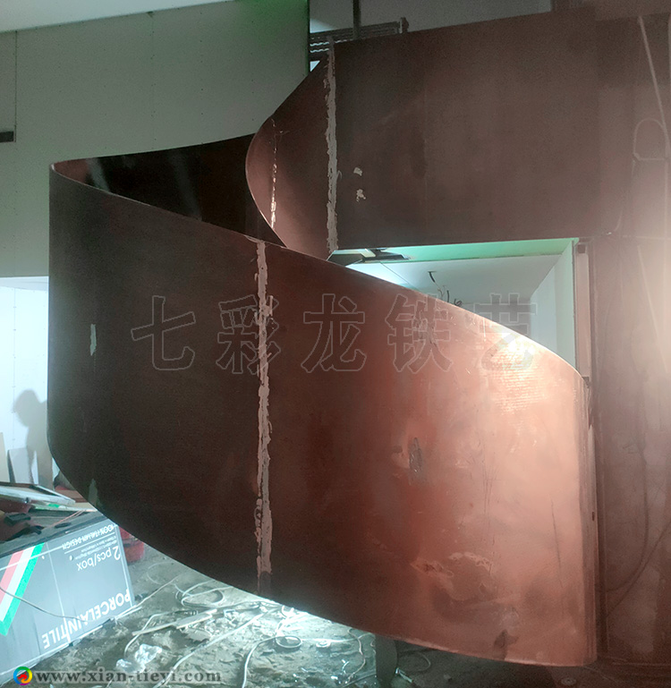 鋼結構加寬鋼板梯梁旋轉樓梯_3