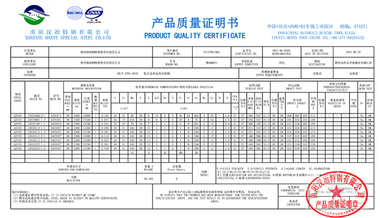 鋼材的材質單 鋼材的材質單
