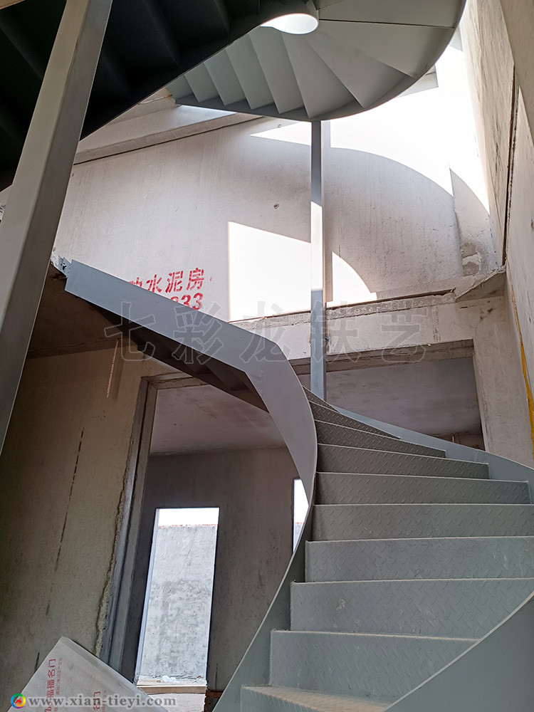 武功縣普集黃家別墅板式弧形樓梯_5