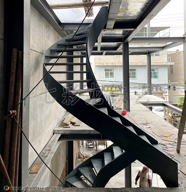 銅川耀州區自建房鋼構旋轉樓梯_6