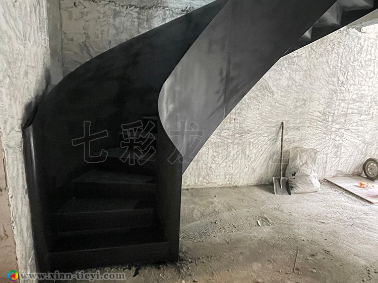 咸陽市鋼結構弧形樓梯_2